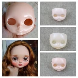 1PC 1/6 Blyth DIY Doll Factory Dolls Faceplate With Backplate 30cm Plastic Blyth No Makeup Face and Screw Toys Accessories