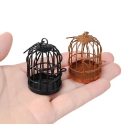 1 Pcs Bird Cage DIY Iron Metal Bird Cage Micro Landscape Hollow 1:6 1:12 Scale Doll House Desktop Mini Decor Home Decoration