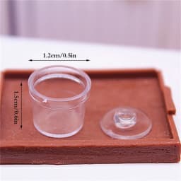 2Pcs 1:12 Scale Dollhouse Miniature Glass Sugar Bottles Spice Seasoning Jar With Cover Model Kitchen Decor Toy