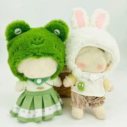 20cm Doll Headgear Cute Plush Hat Pig Rabbit Cat Cartoon Animal Ear Cap Change Dressing Game Cos Outfit DIY Doll Accessories