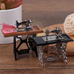 1:12 Dollhouse Miniature Furniture Retro Sewing Machine Knitting Tools Model Doll House Decor Simulation Furniture Model