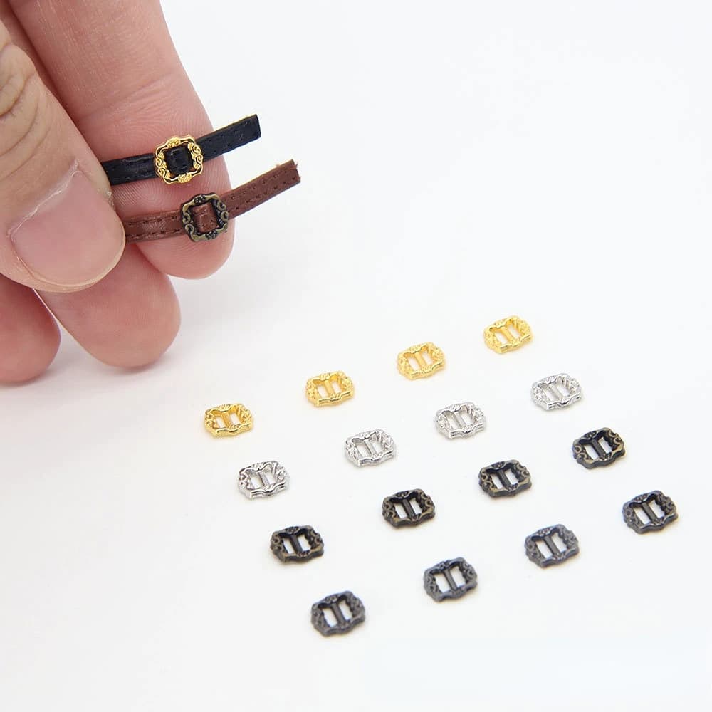 50pcs 3.5mm Mini Buttons Ultra-small Metal Buttons Belt Buckle Doll Bags Shoes DIY Doll Button Doll Clothes Accessories