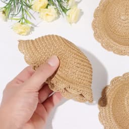 Mini Handmade Doll Straw Hat For 1/8 1/6 1/4 1/3 Doll Ob11 Dolls Cute Doll House Ornament Hand Weaved Hats DIY Doll Accessories