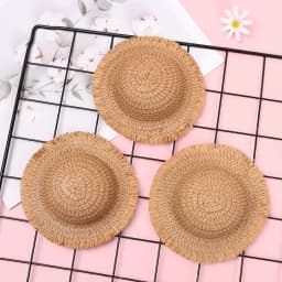 Mini Handmade Doll Straw Hat For 1/8 1/6 1/4 1/3 Doll Ob11 Dolls Cute Doll House Ornament Hand Weaved Hats DIY Doll Accessories