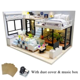 DIY Wooden Princess Room Casa Doll Houses Miniature Building Kits with Furniture Light Dollhouse Toys for Adults Birthday Gifts