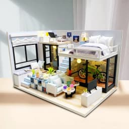 DIY Wooden Princess Room Casa Doll Houses Miniature Building Kits with Furniture Light Dollhouse Toys for Adults Birthday Gifts