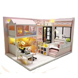 DIY Wooden Princess Room Casa Doll Houses Miniature Building Kits with Furniture Light Dollhouse Toys for Adults Birthday Gifts