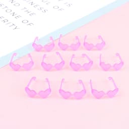 10Pcs Dolls Accessories Mini Plastic Heart Shape Glasses For Dolls 1/6 Doll Eyes Sunglasses Doll House Kids Toy Party Glasses