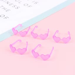 10Pcs Dolls Accessories Mini Plastic Heart Shape Glasses For Dolls 1/6 Doll Eyes Sunglasses Doll House Kids Toy Party Glasses