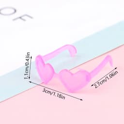10Pcs Dolls Accessories Mini Plastic Heart Shape Glasses For Dolls 1/6 Doll Eyes Sunglasses Doll House Kids Toy Party Glasses