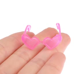 10Pcs Dolls Accessories Mini Plastic Heart Shape Glasses For Dolls 1/6 Doll Eyes Sunglasses Doll House Kids Toy Party Glasses