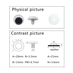 safety jiggly eyes Dolls Eye For Toys Googly Eyes Used For Doll Accessories DIY Craft 10mm/12mm/15mm/18mm/20mm come with washers