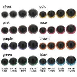 10pcs 9/12/14/16mm Glitter Crystal Eyes Dolls DIY Crafts Plastic Safety Glitter Crystal Bear Animal Puppet Stuffed Toys Parts