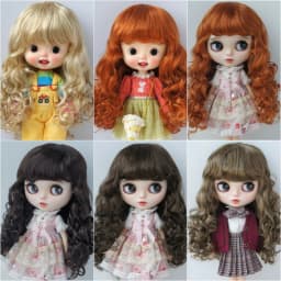 JD311 9-10inch 10-11inch Synthetic mohair BJD wigs Long European wave Blythes Doll hair