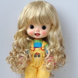 JD311 9-10inch 10-11inch Synthetic mohair BJD wigs Long European wave Blythes Doll hair