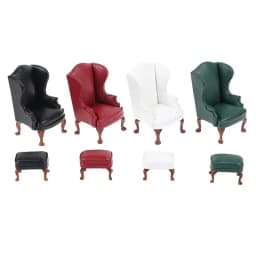 Doll house sofa furniture model simulation double leather sofa Miniature Furniture Armchair Sofa Footstool Doll Decor Toy