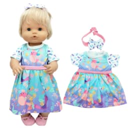 for 38 Cm Nenuco Doll Clothes Green Shirt Jeans Short Pants Ropa Y Su Hermanita Reborn Baby Dolls Outfits