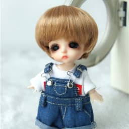 1/12 1/8 OB11 Doll Wigs D28053 3-4inch 4-5inch 5-6inch Enfant Cut Synthetic Mohair BJD Hair Lati Yellow &White Tiny Accessories