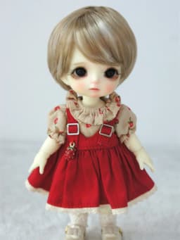 1/12 1/8 OB11 Doll Wigs D28053 3-4inch 4-5inch 5-6inch Enfant Cut Synthetic Mohair BJD Hair Lati Yellow &White Tiny Accessories
