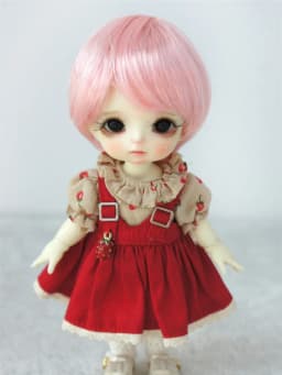 1/12 1/8 OB11 Doll Wigs D28053 3-4inch 4-5inch 5-6inch Enfant Cut Synthetic Mohair BJD Hair Lati Yellow &White Tiny Accessories