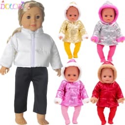 Winter American 18 Inch Girl Doll Clothes Jacket + Leggings Doll Clothes For 43cm Baby New Born Doll Clothes Suit Reborn Doll