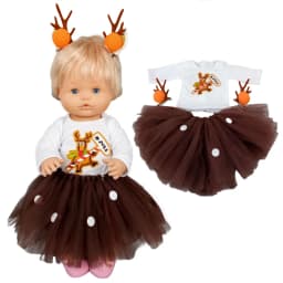 Fit 40cm baby doll clothes red santa claus pajama for 38cm Ropa y su Hermanita baby toys clothes
