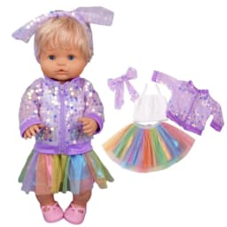 Fit 40cm baby doll clothes red santa claus pajama for 38cm Ropa y su Hermanita baby toys clothes