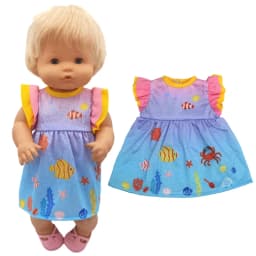 Fit 40cm baby doll clothes red santa claus pajama for 38cm Ropa y su Hermanita baby toys clothes