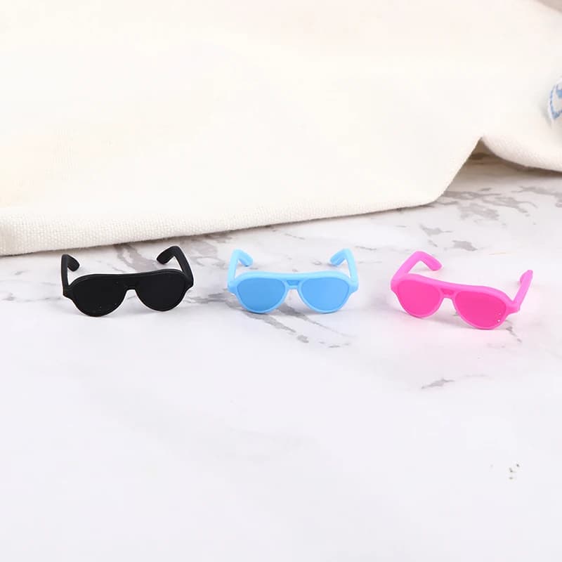 10pcs/pack Dollhouse Accessories Fashion Black Fashionable Doll Glasses For Doll Girls 3.2*3*1.1cm
