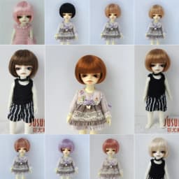 1/12 BJD Doll wigs JD256 4-5inch 11-13CM Short BOBO Cut Synthetic mohair BJD Hair Lati White Tiny doll accessories
