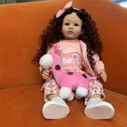 Fashion Curly hair Wig for 23inch Silicone Reborn Baby Doll Long Curly hair for 60cm Reborn Doll DIY Doll Hair Wig