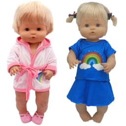 Baby Doll Dress 38 Cm Pink Unicorn Dress Fit for 38cm Doll Nenuco Ropa Y Su Hermanita Dress Wear