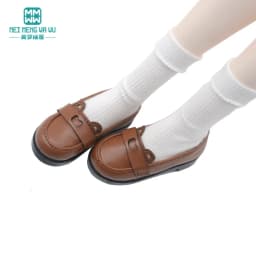 BJD Doll Leather Shoes 43-60cm 1/3 1/4 SD Doll Toy Ball Joint Doll Fashion Flat Shoes Pink Black Brown Doll Gift