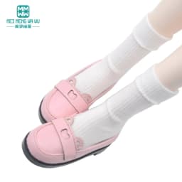BJD Doll Leather Shoes 43-60cm 1/3 1/4 SD Doll Toy Ball Joint Doll Fashion Flat Shoes Pink Black Brown Doll Gift
