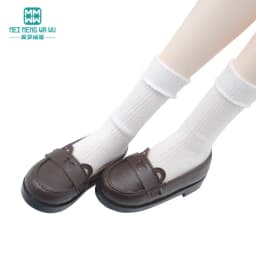 BJD Doll Leather Shoes 43-60cm 1/3 1/4 SD Doll Toy Ball Joint Doll Fashion Flat Shoes Pink Black Brown Doll Gift