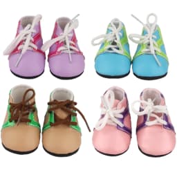 7cm Leather Doll Shoes For 18 Inch American Doll Boots Accessories Lacing Sneakers For 43cm Baby New Born& OG,Russia Girl Dolls