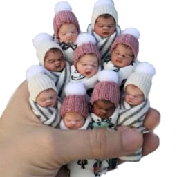 Dollhouse Miniature Simulation Baby Newborn Pvc Ornament Handle Toy Finger Doll Real Clothes Random