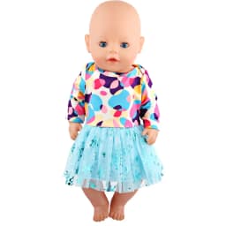 Doll Dress 43cm Baby Doll Clothes Cat Love Skirt Suit For 18 Inch American And Our generation Russia Girl Doll Accessories Toy