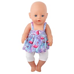 Doll Dress 43cm Baby Doll Clothes Cat Love Skirt Suit For 18 Inch American And Our generation Russia Girl Doll Accessories Toy