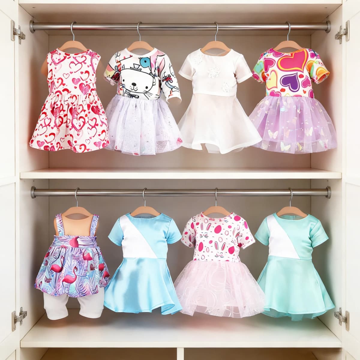 Doll Dress 43cm Baby Doll Clothes Cat Love Skirt Suit For 18 Inch American And Our generation Russia Girl Doll Accessories Toy
