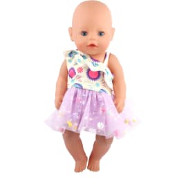 Doll Dress 43cm Baby Doll Clothes Cat Love Skirt Suit For 18 Inch American And Our generation Russia Girl Doll Accessories Toy
