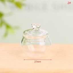 1PC 1:12 Dollhouse Miniature Glass Candy Jar Vintage Striped Jar Candy Bottle Model Toys Furniture Doll house Decor Accessories