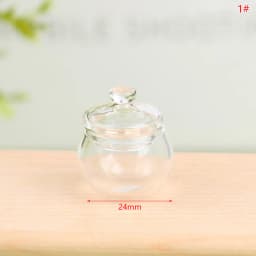 1PC 1:12 Dollhouse Miniature Glass Candy Jar Vintage Striped Jar Candy Bottle Model Toys Furniture Doll house Decor Accessories