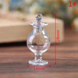 1PC 1:12 Dollhouse Miniature Glass Candy Jar Vintage Striped Jar Candy Bottle Model Toys Furniture Doll house Decor Accessories