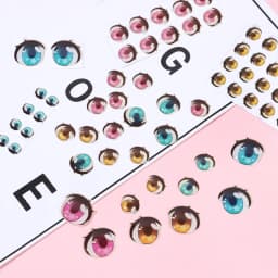 5 Pair Colorful Cute Boys Girls Doll Eyes Accessories Crystal Cartoon Eyes Stickers Anime Figurine Face Organ Paster Decals