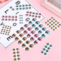 5 Pair Colorful Cute Boys Girls Doll Eyes Accessories Crystal Cartoon Eyes Stickers Anime Figurine Face Organ Paster Decals