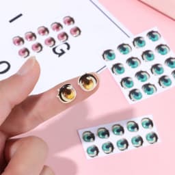 5 Pair Colorful Cute Boys Girls Doll Eyes Accessories Crystal Cartoon Eyes Stickers Anime Figurine Face Organ Paster Decals
