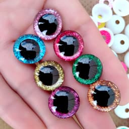 20pcs Big Plastic Safty Glitter Eyes For Toys Soft Animal DIY Doll Eye Toy Glass Clear 3D 9/10/12/14/16mm Fabric