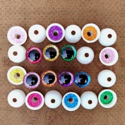 20pcs Big Plastic Safty Glitter Eyes For Toys Soft Animal DIY Doll Eye Toy Glass Clear 3D 9/10/12/14/16mm Fabric