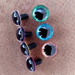 20pcs Big Plastic Safty Glitter Eyes For Toys Soft Animal DIY Doll Eye Toy Glass Clear 3D 9/10/12/14/16mm Fabric